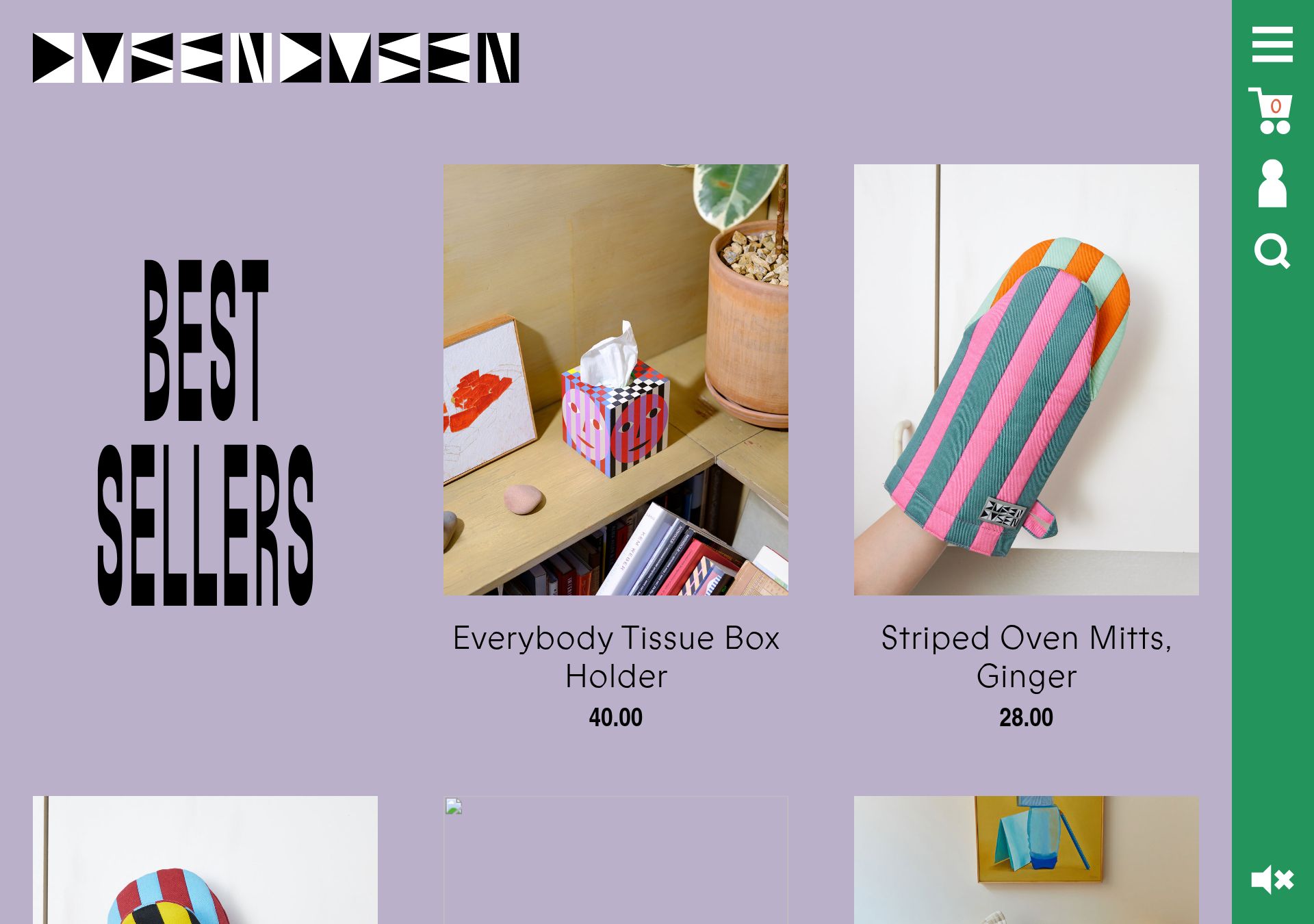 dusendusen.com — best sellers grid with pattern-forward UI